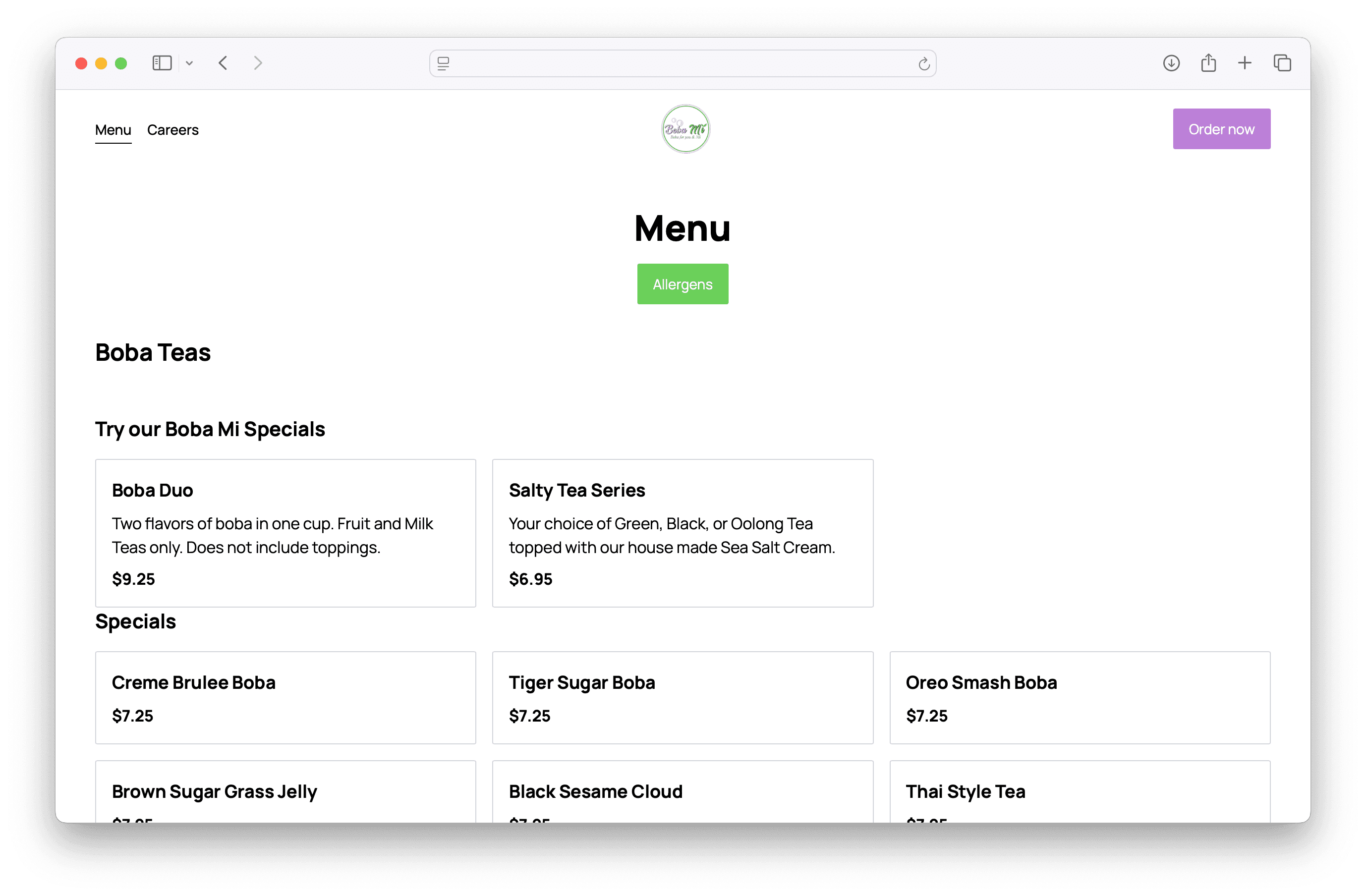 Menu Prototype